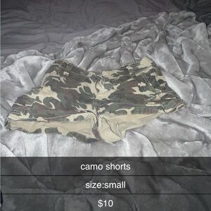 SHEIN Green Camo Cargo Shorts